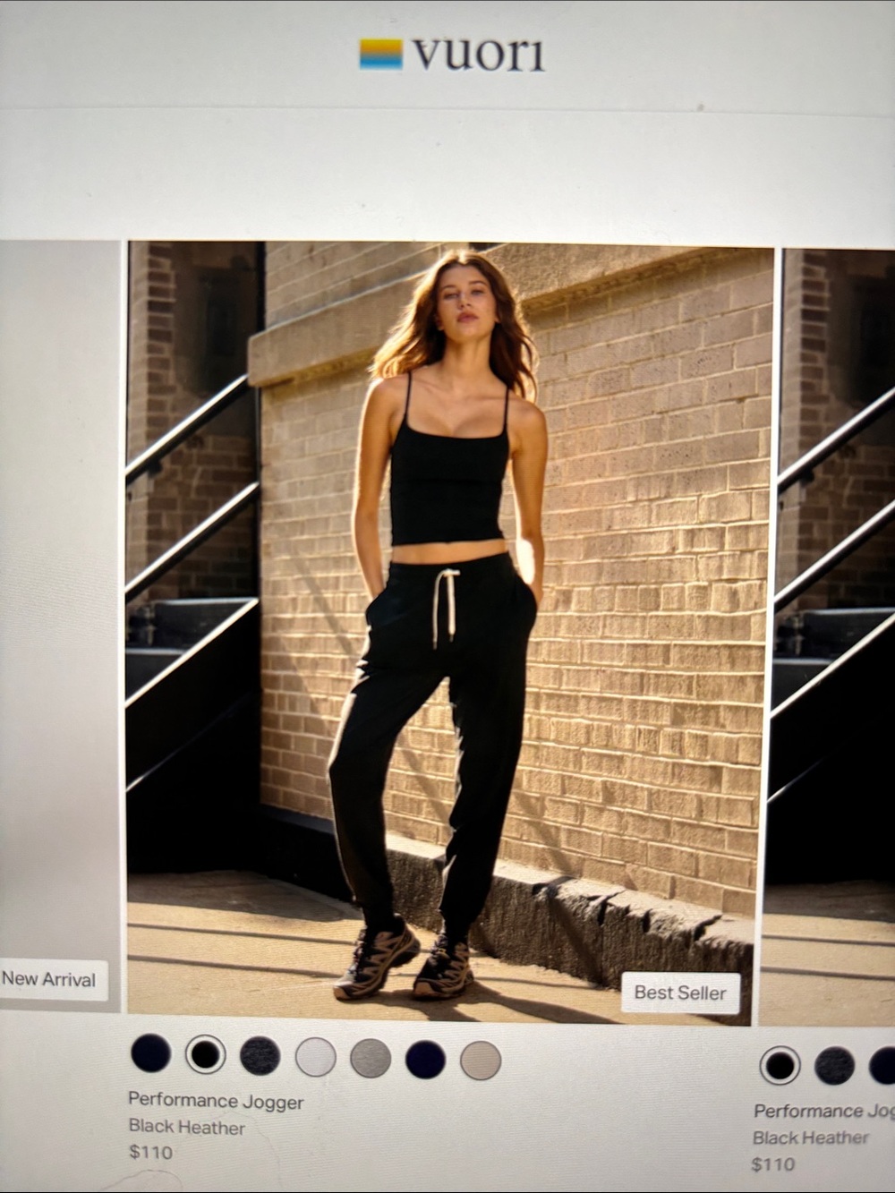 Vuori Black Heather Performance Joggers